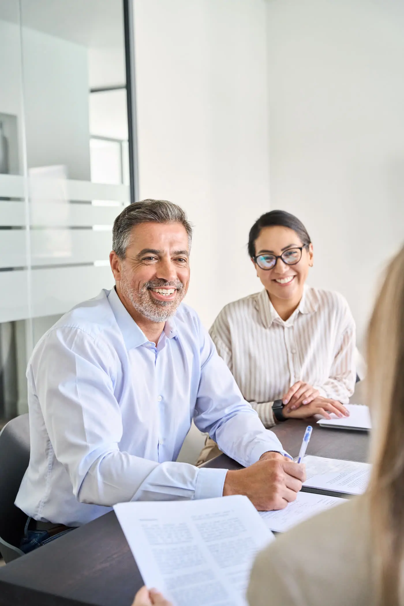 Hiring interview in an office